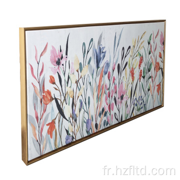 Peinture sur toile flottante de fleurs sauvages colorées